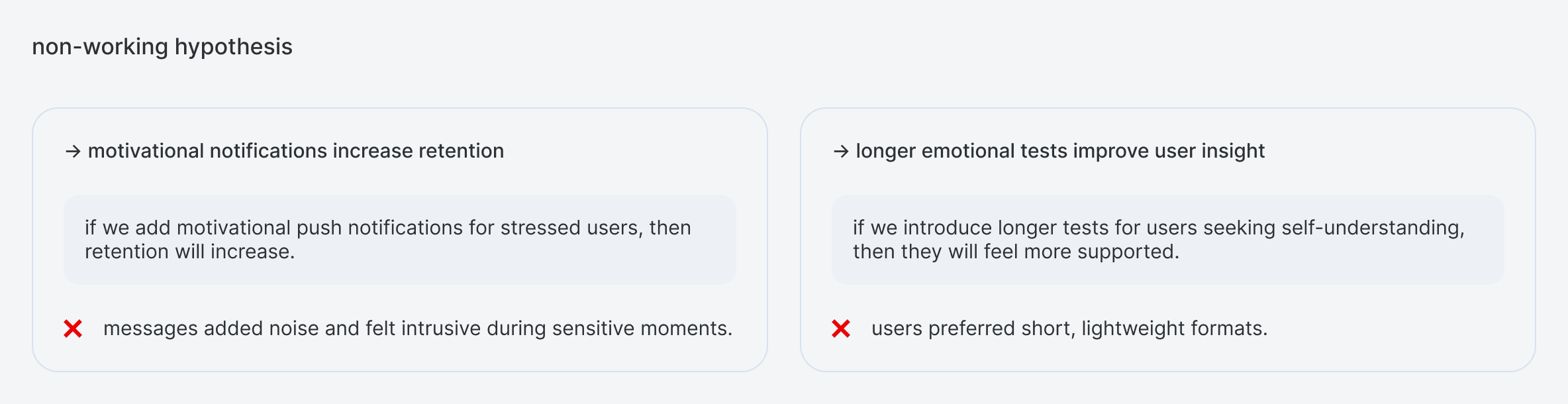non-working design hypotheses